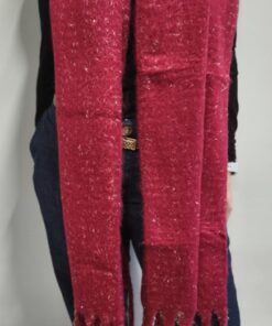 Κασκόλ Κασμίρι Βισκόζη Γαλλικό Lurex Κλωστή Μακρύ Κρόσι Κόκκινο