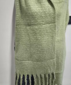 Κασκόλ Κασμίρι Βισκόζη Γαλλικό Lurex Κλωστή Μακρύ Κρόσι Πράσινο