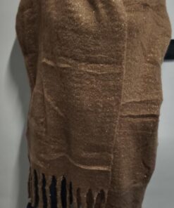 Κασκόλ Κασμίρι Βισκόζη Γαλλικό Lurex Κλωστή Μακρύ Κρόσι Καφέ