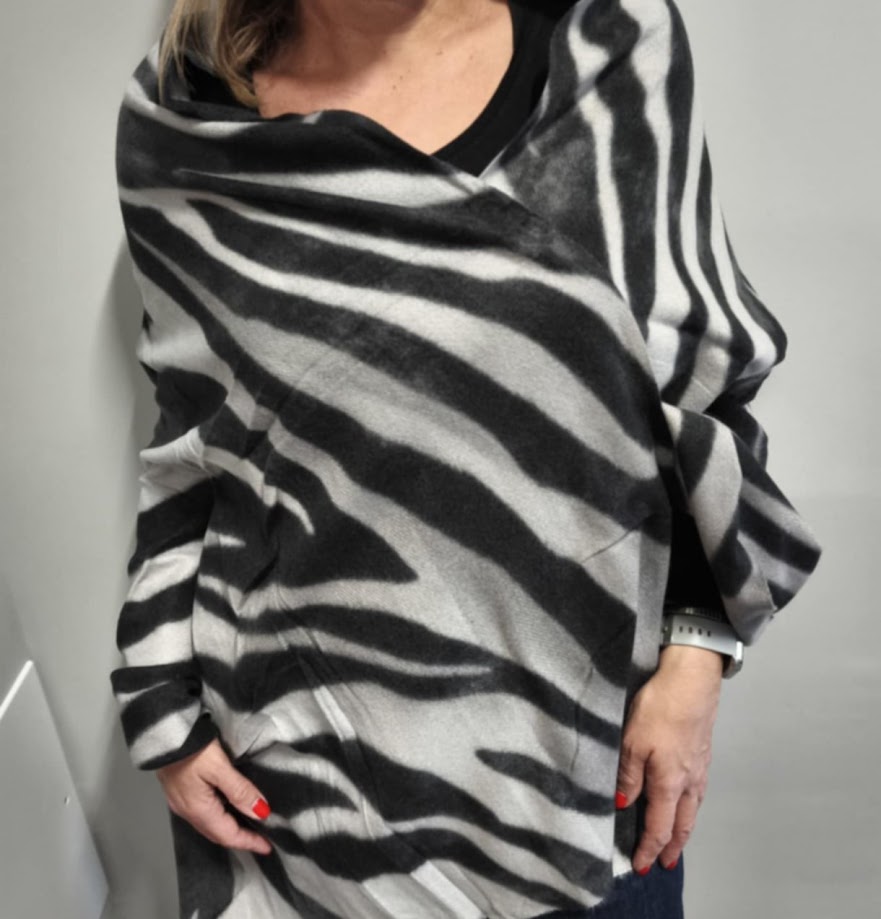 Πασμίνα Μαλλί Βισκόζη Γαλλική Classic Leopard Γαλάζιο